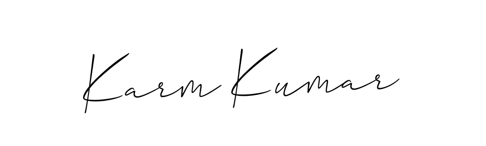 It looks lik you need a new signature style for name Karm Kumar. Design unique handwritten (Allison_Script) signature with our free signature maker in just a few clicks. Karm Kumar signature style 2 images and pictures png