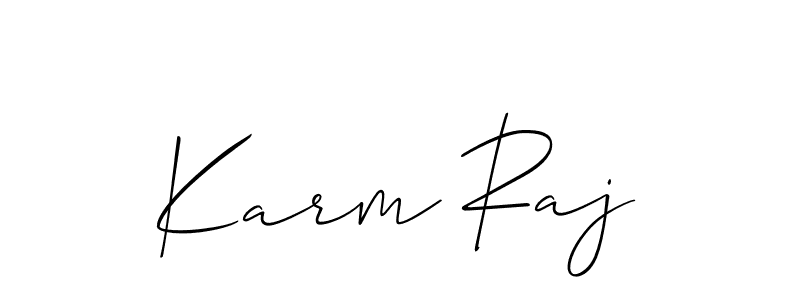 Make a beautiful signature design for name Karm Raj. With this signature (Allison_Script) style, you can create a handwritten signature for free. Karm Raj signature style 2 images and pictures png