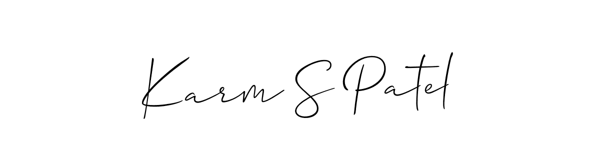 It looks lik you need a new signature style for name Karm S Patel. Design unique handwritten (Allison_Script) signature with our free signature maker in just a few clicks. Karm S Patel signature style 2 images and pictures png