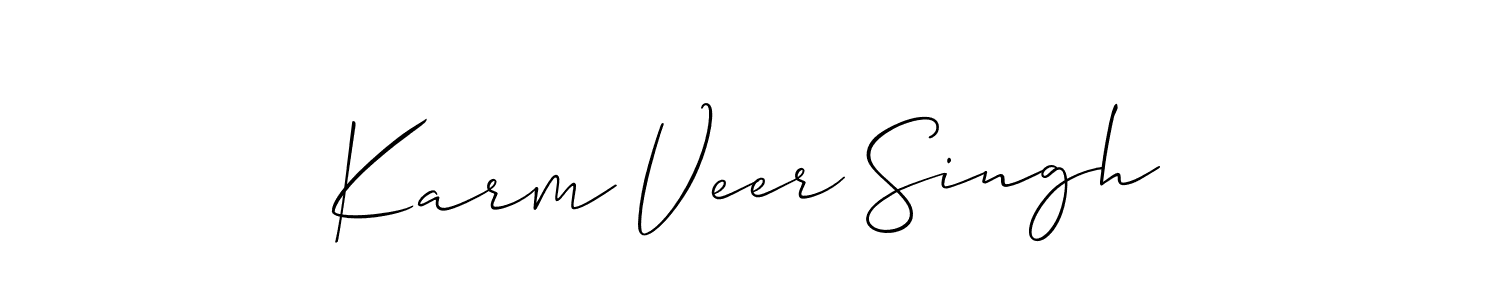 Use a signature maker to create a handwritten signature online. With this signature software, you can design (Allison_Script) your own signature for name Karm Veer Singh. Karm Veer Singh signature style 2 images and pictures png