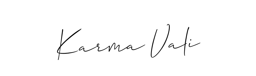 Allison_Script is a professional signature style that is perfect for those who want to add a touch of class to their signature. It is also a great choice for those who want to make their signature more unique. Get Karma Vali name to fancy signature for free. Karma Vali signature style 2 images and pictures png
