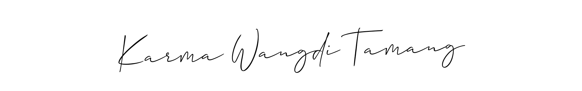 Use a signature maker to create a handwritten signature online. With this signature software, you can design (Allison_Script) your own signature for name Karma Wangdi Tamang. Karma Wangdi Tamang signature style 2 images and pictures png