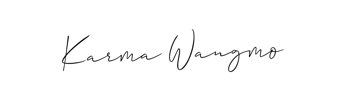 Use a signature maker to create a handwritten signature online. With this signature software, you can design (Allison_Script) your own signature for name Karma Wangmo. Karma Wangmo signature style 2 images and pictures png