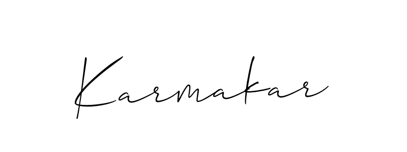 Create a beautiful signature design for name Karmakar. With this signature (Allison_Script) fonts, you can make a handwritten signature for free. Karmakar signature style 2 images and pictures png