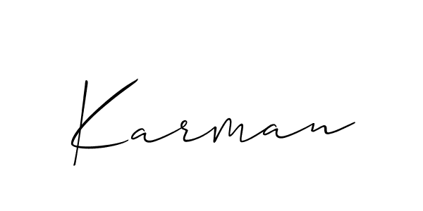 Create a beautiful signature design for name Karman. With this signature (Allison_Script) fonts, you can make a handwritten signature for free. Karman signature style 2 images and pictures png
