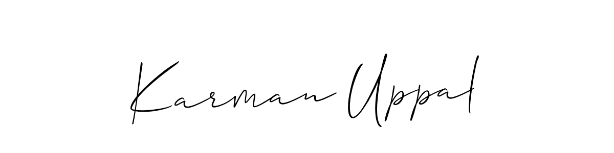 Karman Uppal stylish signature style. Best Handwritten Sign (Allison_Script) for my name. Handwritten Signature Collection Ideas for my name Karman Uppal. Karman Uppal signature style 2 images and pictures png
