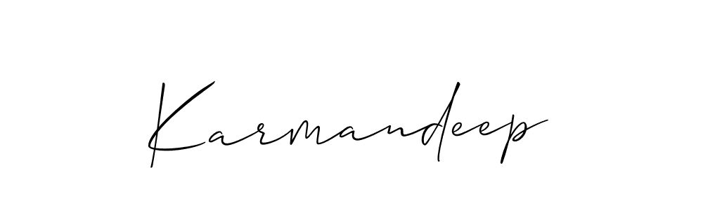 Design your own signature with our free online signature maker. With this signature software, you can create a handwritten (Allison_Script) signature for name Karmandeep. Karmandeep signature style 2 images and pictures png