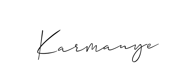Allison_Script is a professional signature style that is perfect for those who want to add a touch of class to their signature. It is also a great choice for those who want to make their signature more unique. Get Karmanye name to fancy signature for free. Karmanye signature style 2 images and pictures png