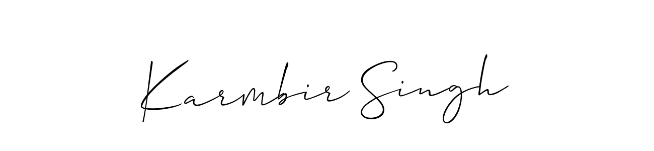 Also we have Karmbir Singh name is the best signature style. Create professional handwritten signature collection using Allison_Script autograph style. Karmbir Singh signature style 2 images and pictures png