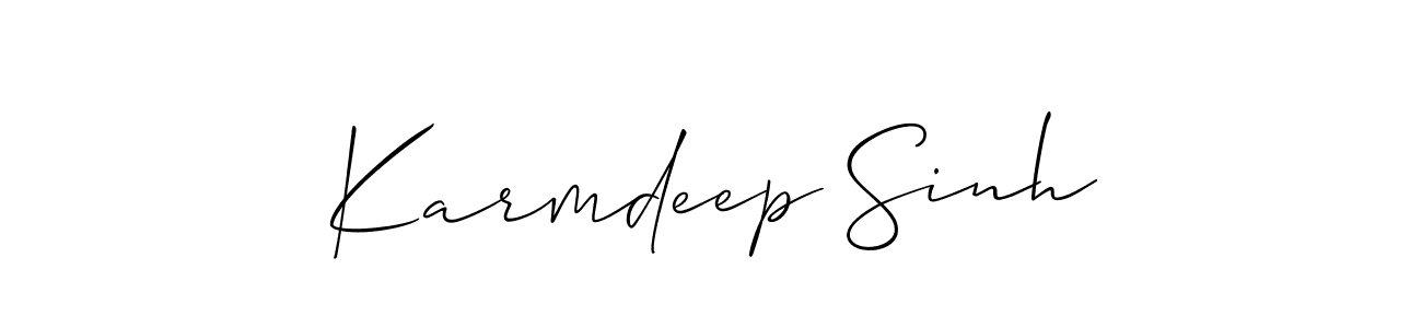 Allison_Script is a professional signature style that is perfect for those who want to add a touch of class to their signature. It is also a great choice for those who want to make their signature more unique. Get Karmdeep Sinh name to fancy signature for free. Karmdeep Sinh signature style 2 images and pictures png