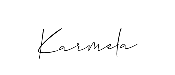 Once you've used our free online signature maker to create your best signature Allison_Script style, it's time to enjoy all of the benefits that Karmela name signing documents. Karmela signature style 2 images and pictures png