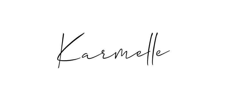 How to make Karmelle signature? Allison_Script is a professional autograph style. Create handwritten signature for Karmelle name. Karmelle signature style 2 images and pictures png