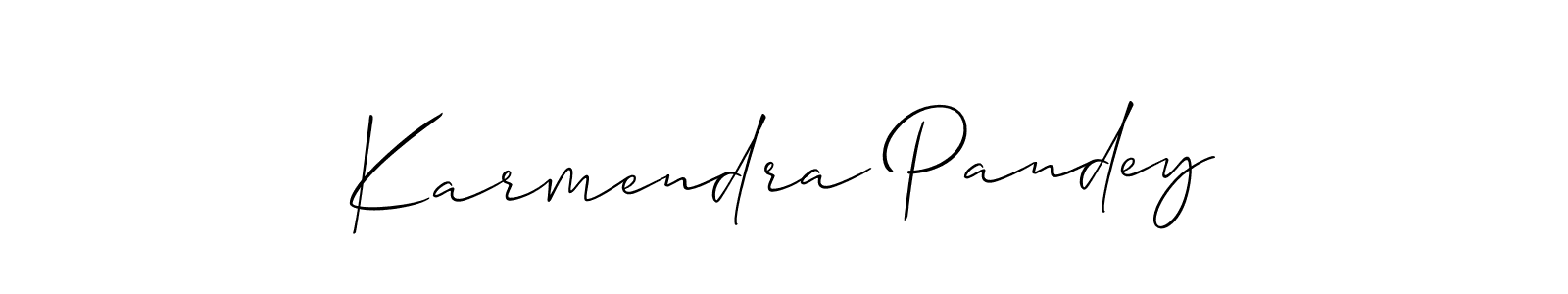 The best way (Allison_Script) to make a short signature is to pick only two or three words in your name. The name Karmendra Pandey include a total of six letters. For converting this name. Karmendra Pandey signature style 2 images and pictures png