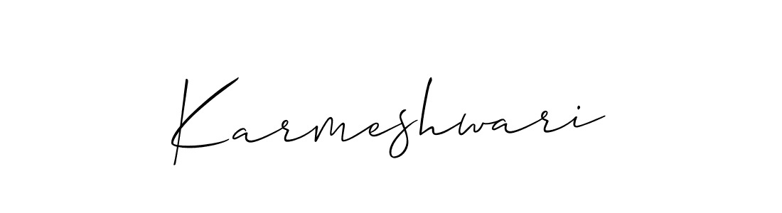 Make a beautiful signature design for name Karmeshwari. With this signature (Allison_Script) style, you can create a handwritten signature for free. Karmeshwari signature style 2 images and pictures png