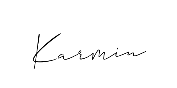 Create a beautiful signature design for name Karmin. With this signature (Allison_Script) fonts, you can make a handwritten signature for free. Karmin signature style 2 images and pictures png