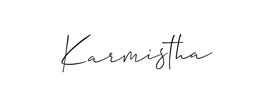 Similarly Allison_Script is the best handwritten signature design. Signature creator online .You can use it as an online autograph creator for name Karmistha. Karmistha signature style 2 images and pictures png