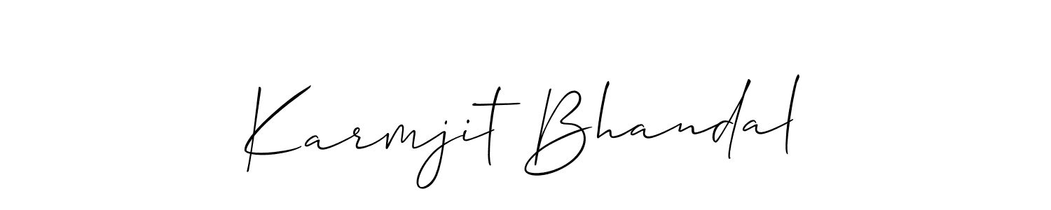 How to make Karmjit Bhandal name signature. Use Allison_Script style for creating short signs online. This is the latest handwritten sign. Karmjit Bhandal signature style 2 images and pictures png