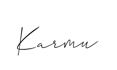 Use a signature maker to create a handwritten signature online. With this signature software, you can design (Allison_Script) your own signature for name Karmu. Karmu signature style 2 images and pictures png