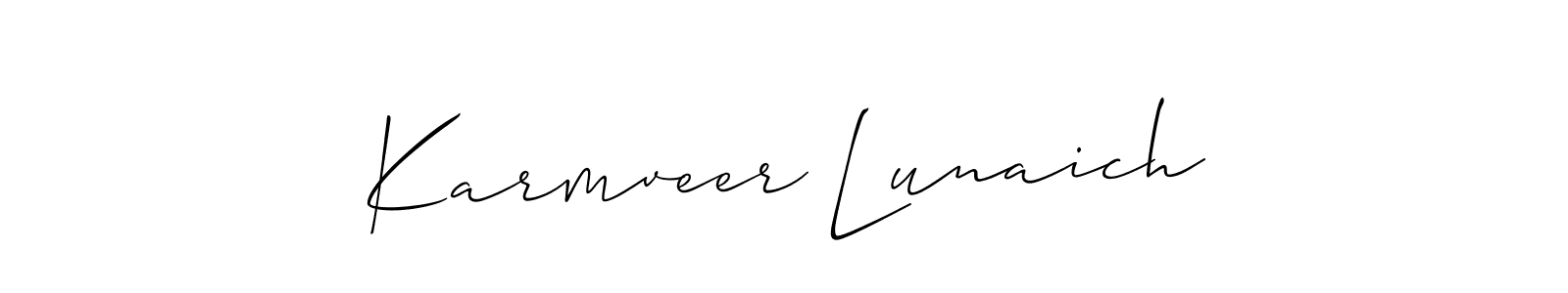 You can use this online signature creator to create a handwritten signature for the name Karmveer Lunaich. This is the best online autograph maker. Karmveer Lunaich signature style 2 images and pictures png