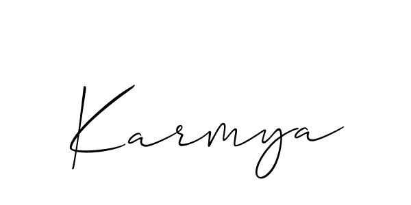 Karmya stylish signature style. Best Handwritten Sign (Allison_Script) for my name. Handwritten Signature Collection Ideas for my name Karmya. Karmya signature style 2 images and pictures png