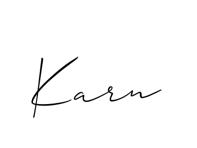 if you are searching for the best signature style for your name Karn. so please give up your signature search. here we have designed multiple signature styles  using Allison_Script. Karn signature style 2 images and pictures png