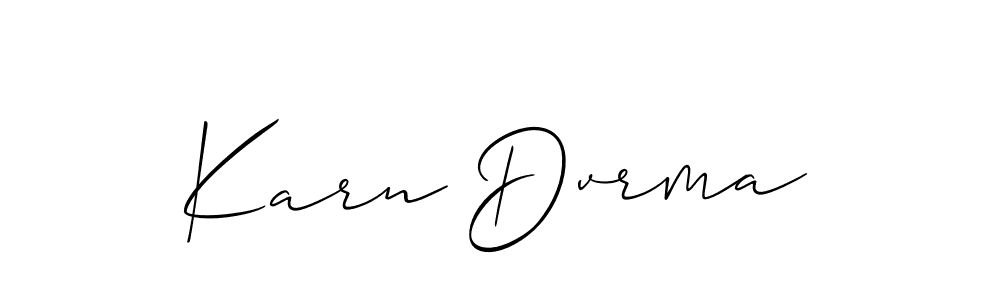 You should practise on your own different ways (Allison_Script) to write your name (Karn Dvrma) in signature. don't let someone else do it for you. Karn Dvrma signature style 2 images and pictures png