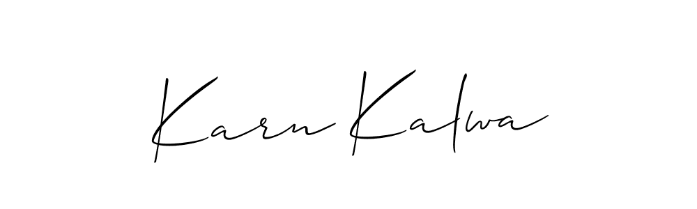 How to make Karn Kalwa signature? Allison_Script is a professional autograph style. Create handwritten signature for Karn Kalwa name. Karn Kalwa signature style 2 images and pictures png