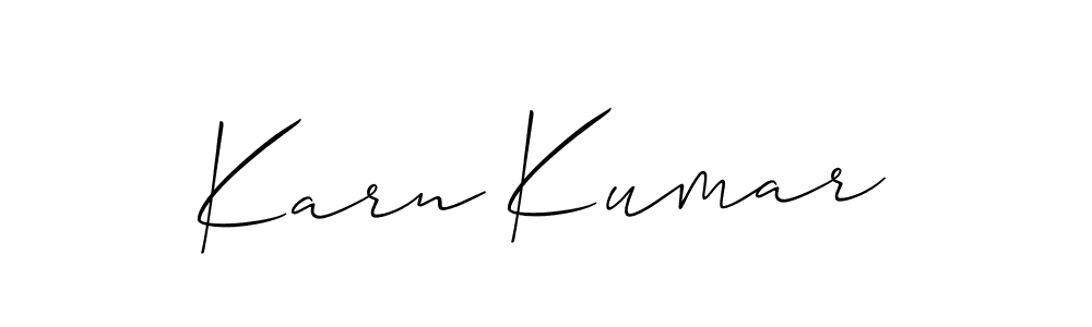 You should practise on your own different ways (Allison_Script) to write your name (Karn Kumar) in signature. don't let someone else do it for you. Karn Kumar signature style 2 images and pictures png