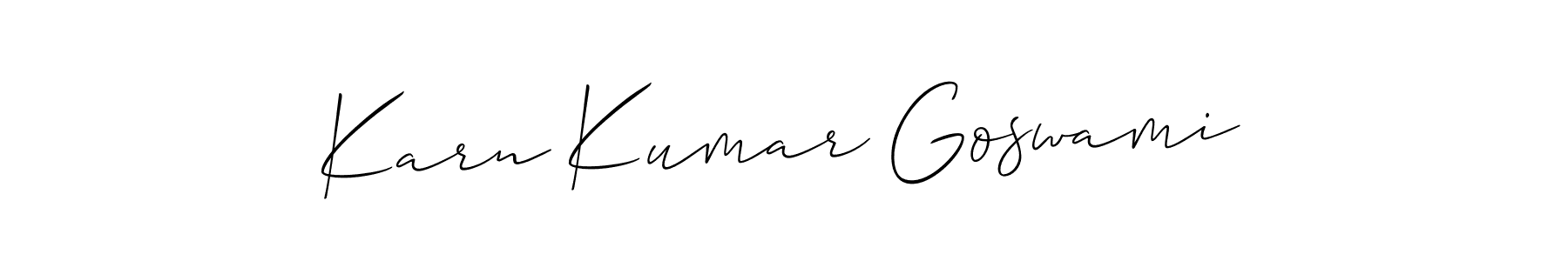 Create a beautiful signature design for name Karn Kumar Goswami. With this signature (Allison_Script) fonts, you can make a handwritten signature for free. Karn Kumar Goswami signature style 2 images and pictures png