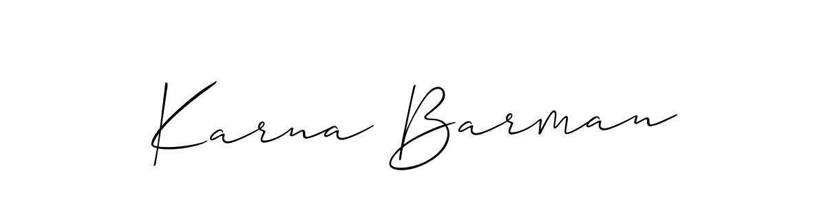 Also You can easily find your signature by using the search form. We will create Karna Barman name handwritten signature images for you free of cost using Allison_Script sign style. Karna Barman signature style 2 images and pictures png