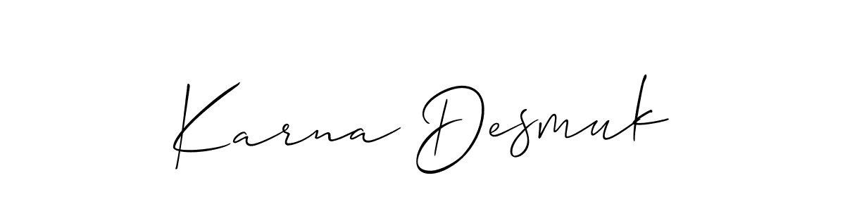 Best and Professional Signature Style for Karna Desmuk. Allison_Script Best Signature Style Collection. Karna Desmuk signature style 2 images and pictures png