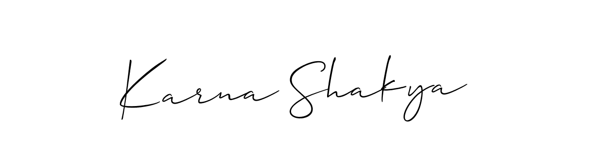 Also You can easily find your signature by using the search form. We will create Karna Shakya name handwritten signature images for you free of cost using Allison_Script sign style. Karna Shakya signature style 2 images and pictures png