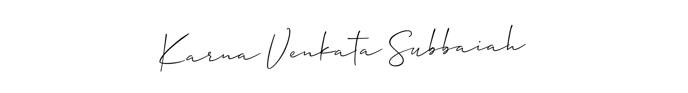 Create a beautiful signature design for name Karna Venkata Subbaiah. With this signature (Allison_Script) fonts, you can make a handwritten signature for free. Karna Venkata Subbaiah signature style 2 images and pictures png
