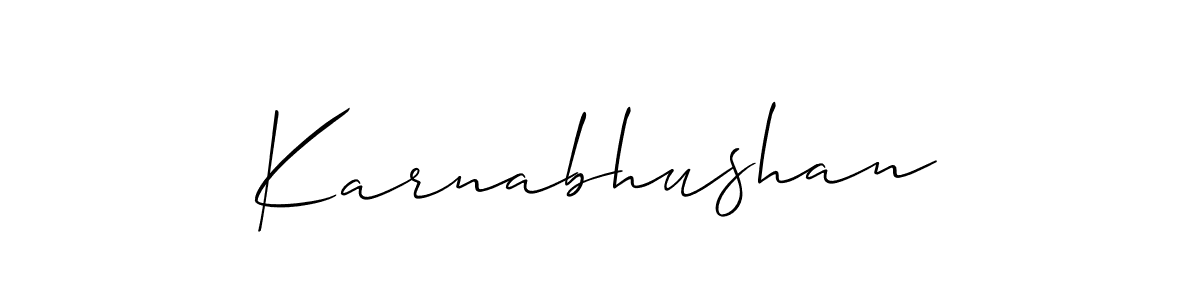 Make a beautiful signature design for name Karnabhushan. With this signature (Allison_Script) style, you can create a handwritten signature for free. Karnabhushan signature style 2 images and pictures png