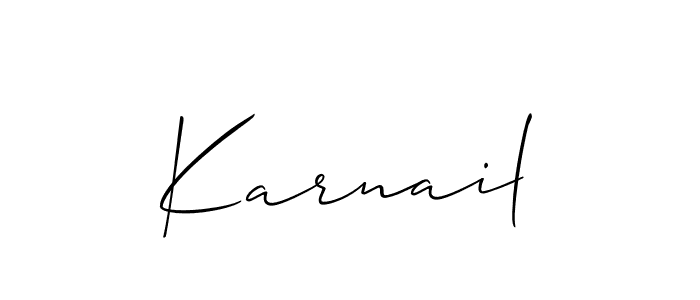 Create a beautiful signature design for name Karnail. With this signature (Allison_Script) fonts, you can make a handwritten signature for free. Karnail signature style 2 images and pictures png