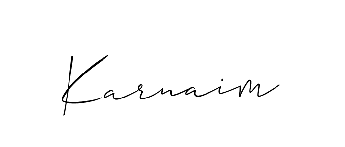 if you are searching for the best signature style for your name Karnaim. so please give up your signature search. here we have designed multiple signature styles  using Allison_Script. Karnaim signature style 2 images and pictures png