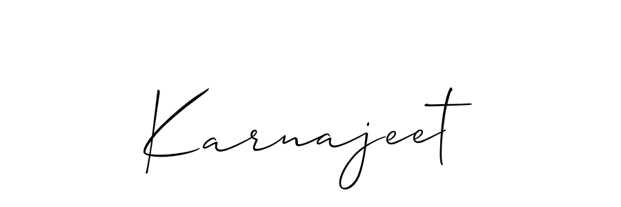 The best way (Allison_Script) to make a short signature is to pick only two or three words in your name. The name Karnajeet include a total of six letters. For converting this name. Karnajeet signature style 2 images and pictures png