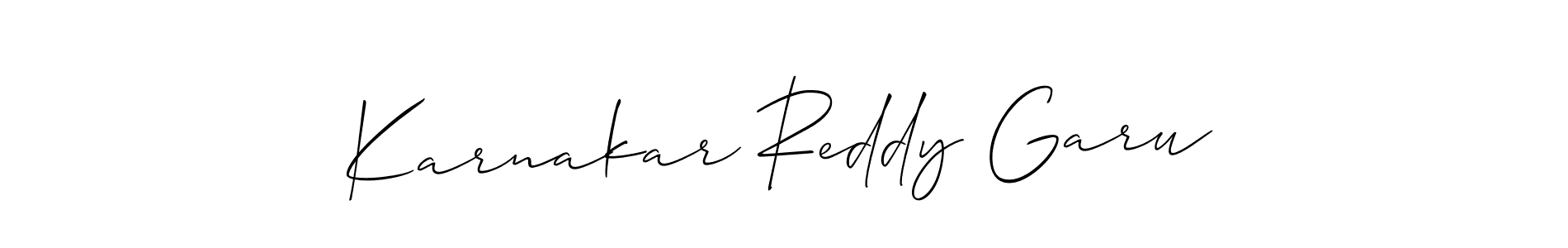 Also we have Karnakar Reddy Garu name is the best signature style. Create professional handwritten signature collection using Allison_Script autograph style. Karnakar Reddy Garu signature style 2 images and pictures png