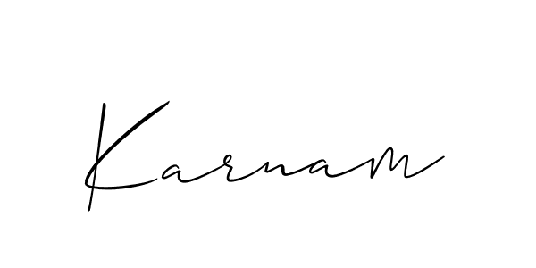 if you are searching for the best signature style for your name Karnam. so please give up your signature search. here we have designed multiple signature styles  using Allison_Script. Karnam signature style 2 images and pictures png