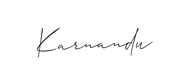 You should practise on your own different ways (Allison_Script) to write your name (Karnandu) in signature. don't let someone else do it for you. Karnandu signature style 2 images and pictures png