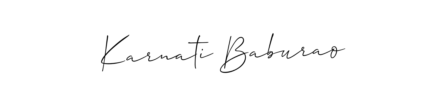 This is the best signature style for the Karnati Baburao name. Also you like these signature font (Allison_Script). Mix name signature. Karnati Baburao signature style 2 images and pictures png