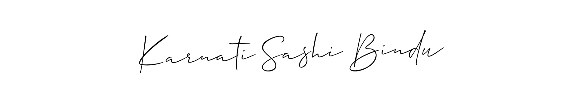 Use a signature maker to create a handwritten signature online. With this signature software, you can design (Allison_Script) your own signature for name Karnati Sashi Bindu. Karnati Sashi Bindu signature style 2 images and pictures png