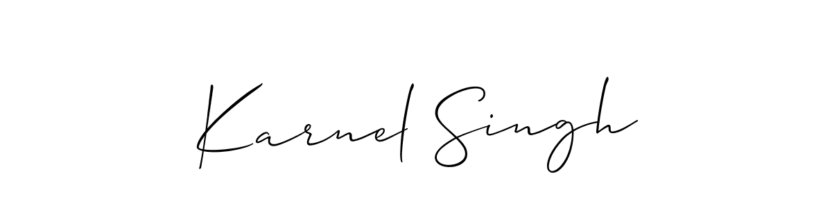 It looks lik you need a new signature style for name Karnel Singh. Design unique handwritten (Allison_Script) signature with our free signature maker in just a few clicks. Karnel Singh signature style 2 images and pictures png