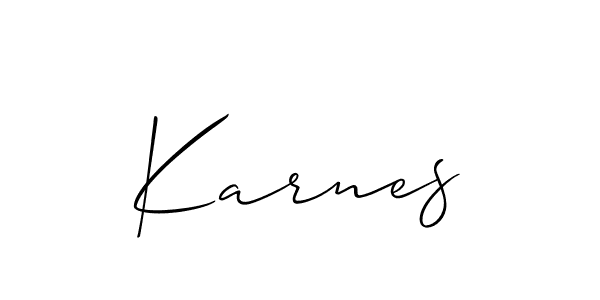 Karnes stylish signature style. Best Handwritten Sign (Allison_Script) for my name. Handwritten Signature Collection Ideas for my name Karnes. Karnes signature style 2 images and pictures png