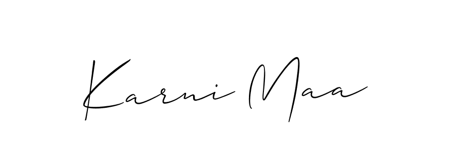 Allison_Script is a professional signature style that is perfect for those who want to add a touch of class to their signature. It is also a great choice for those who want to make their signature more unique. Get Karni Maa name to fancy signature for free. Karni Maa signature style 2 images and pictures png