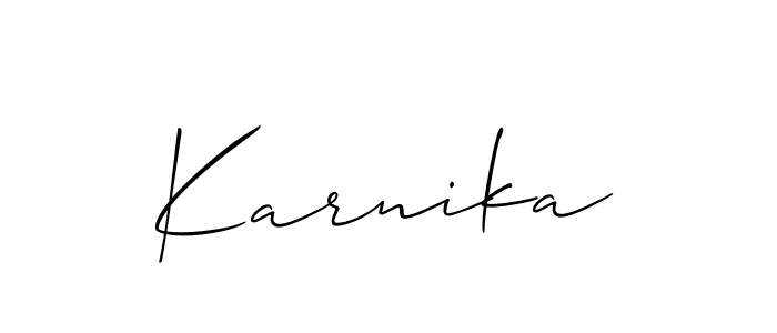 Also You can easily find your signature by using the search form. We will create Karnika name handwritten signature images for you free of cost using Allison_Script sign style. Karnika signature style 2 images and pictures png