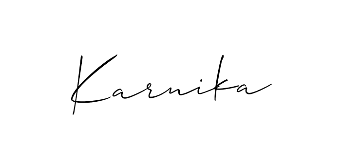 You should practise on your own different ways (Allison_Script) to write your name (Karnika) in signature. don't let someone else do it for you. Karnika signature style 2 images and pictures png