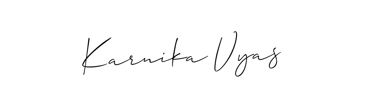 How to make Karnika Vyas signature? Allison_Script is a professional autograph style. Create handwritten signature for Karnika Vyas name. Karnika Vyas signature style 2 images and pictures png