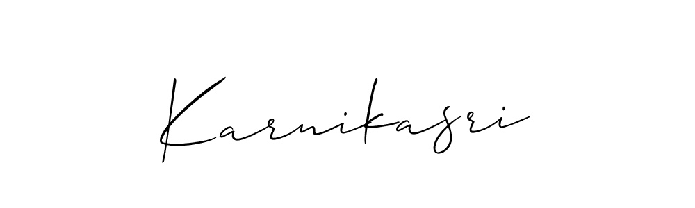 Create a beautiful signature design for name Karnikasri. With this signature (Allison_Script) fonts, you can make a handwritten signature for free. Karnikasri signature style 2 images and pictures png