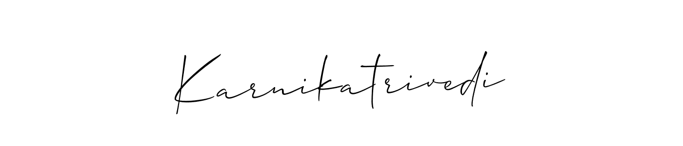 You should practise on your own different ways (Allison_Script) to write your name (Karnikatrivedi) in signature. don't let someone else do it for you. Karnikatrivedi signature style 2 images and pictures png